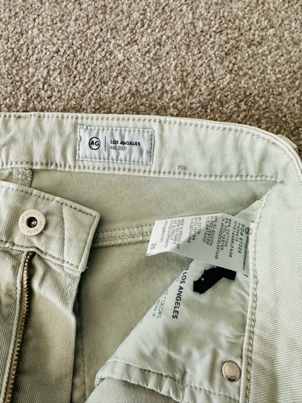 Ag Adriano Goldschmied Straight Leg Jeans in Pale Sage